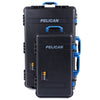 Pelican 1510 & 1650 Case Bundle, Black with Blue Handles & Latches ColorCase