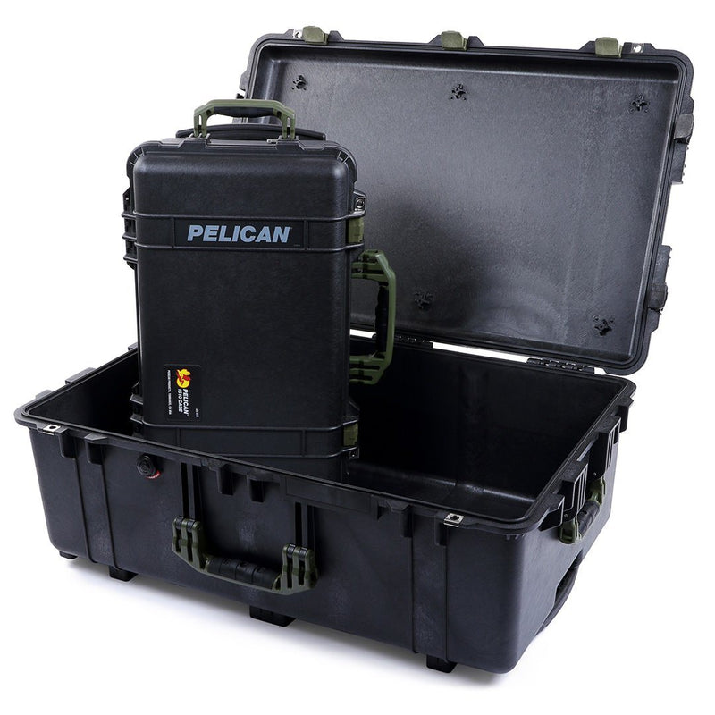 Pelican 1510 & 1650 Case Bundle, Black with OD Green Handles & Latches ColorCase 