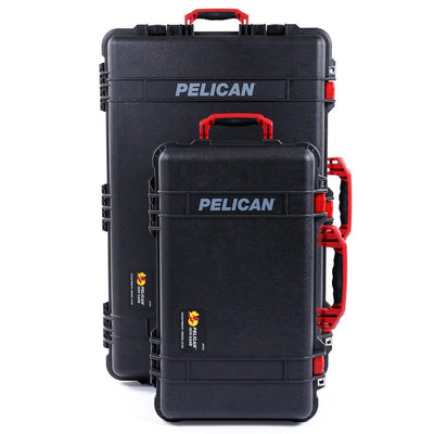 Pelican 1510 & 1650 Case Bundle, Black with Red Handles & Latches ColorCase