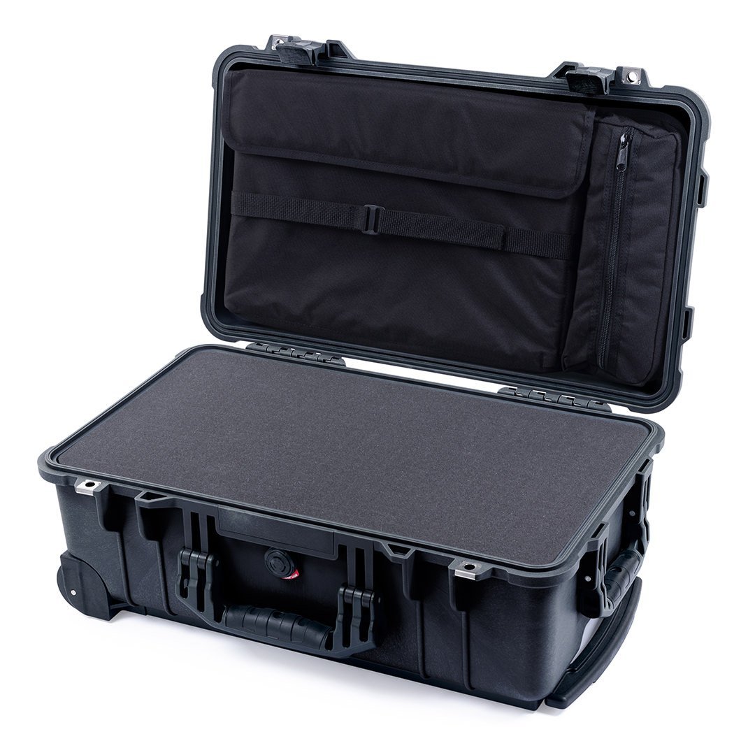 Pelican 1510 Case, Black Pick & Pluck Foam with Computer Pouch ColorCase 015100-0201-110-110