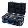Pelican 1510 Case, Black with Blue Handles & Latches Gray Padded Microfiber Dividers with Mesh Lid Organizer ColorCase 015100-0170-110-120