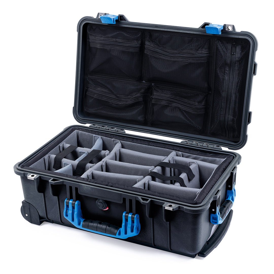 Pelican 1510 Case, Black with Blue Handles & Latches