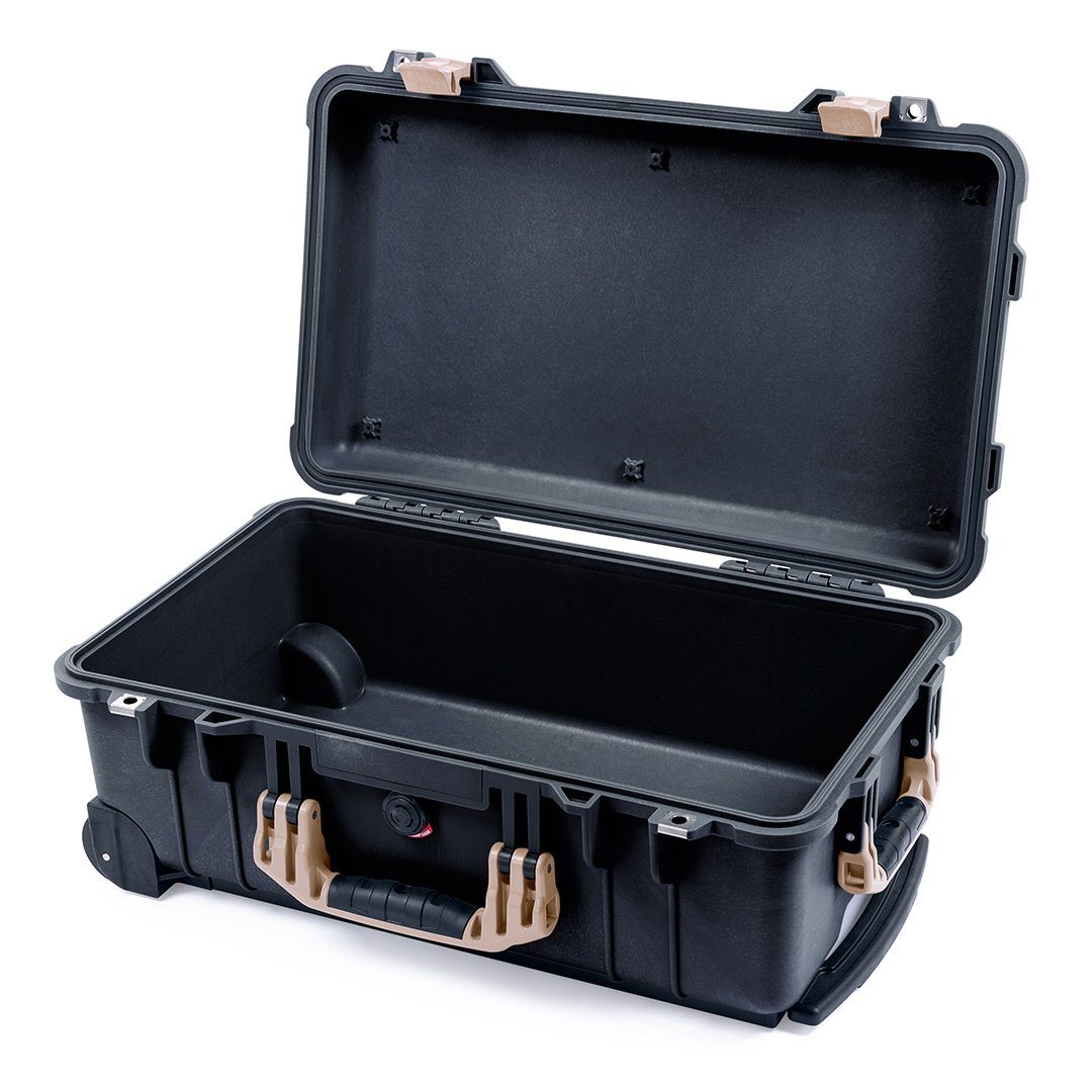 Pelican 1510 Case, Black with Desert Tan Handles &amp; Latches None (Case Only) ColorCase 015100-0000-110-310