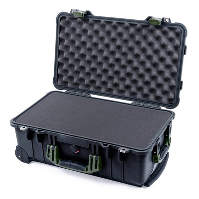 Pelican 1510 Case, Black with OD Green Handles & Latches Pick & Pluck Foam with Convolute Lid Foam ColorCase 015100-0001-110-130