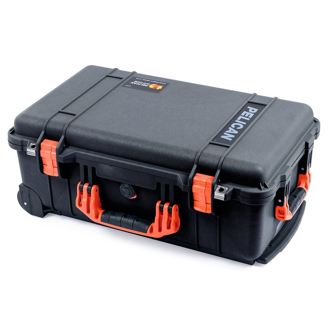 Pelican 1510 Case, Black with Orange Handles &amp; Latches ColorCase 