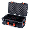 Pelican 1510 Case, Black with Orange Handles & Latches TrekPak Divider System with Convolute Lid Foam ColorCase 015100-0020-110-150