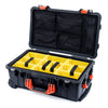 Pelican 1510 Case, Black with Orange Handles & Latches Yellow Padded Microfiber Dividers with Mesh Lid Organizer ColorCase 015100-0110-110-150
