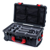 Pelican 1510 Case, Black with Red Handles & Latches Gray Padded Microfiber Dividers with Mesh Lid Organizer ColorCase 015100-0170-110-320