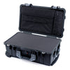 Pelican 1510 Case, Black with Silver Handles & Latches Pick & Pluck Foam with Computer Pouch ColorCase 015100-0201-110-180