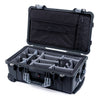Pelican 1510 Case, Black with Silver Handles & Latches Gray Padded Microfiber Dividers with Computer Pouch ColorCase 015100-0270-110-180