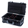 Pelican 1510 Case, Black with Silver Handles & Latches TrekPak Divider System with Computer Pouch ColorCase 015100-0220-110-180