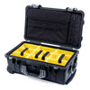 Pelican 1510 Case, Black with Silver Handles & Latches Yellow Padded Microfiber Dividers with Computer Pouch ColorCase 015100-0210-110-180