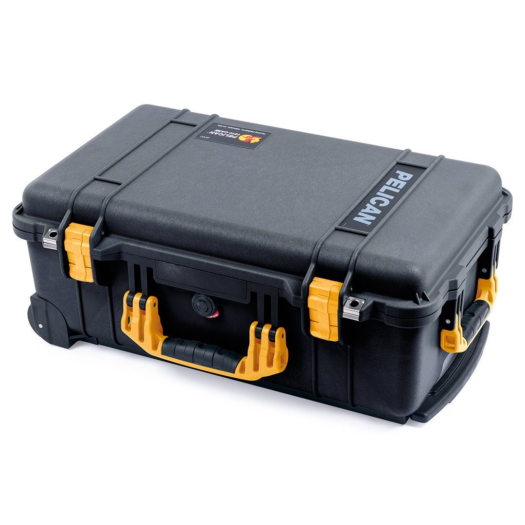 Pelican 1510 Case, Black with Yellow Handles &amp; Latches ColorCase 