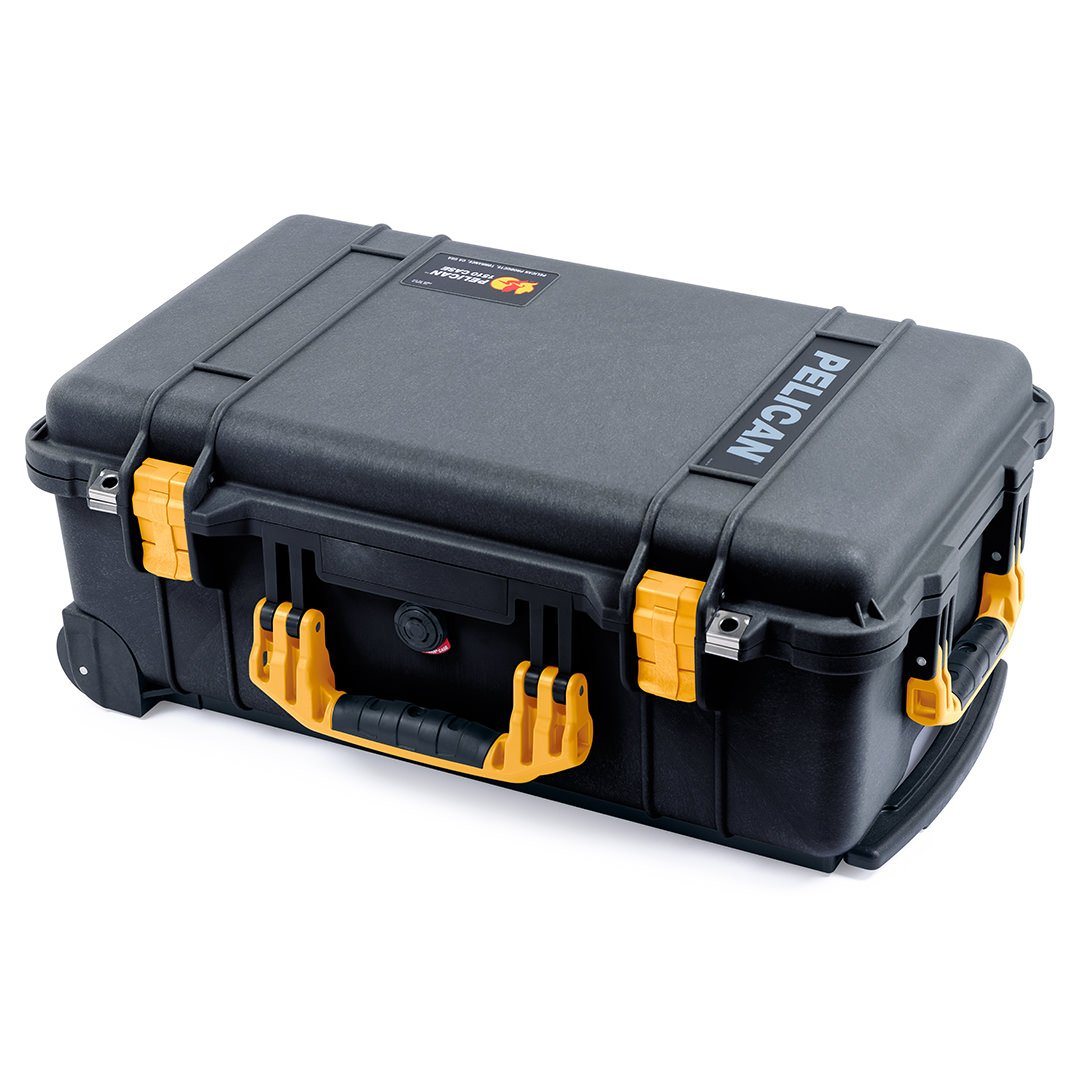 Pelican 1510 Case, Black with Yellow Handles & Latches ColorCase 