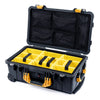 Pelican 1510 Case, Black with Yellow Handles & Latches Yellow Padded Microfiber Dividers with Mesh Lid Organizer ColorCase 015100-0110-110-240