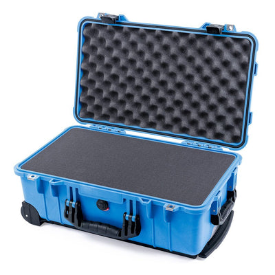 Pelican 1510 Case, Blue with Black Handles & Latches Pick & Pluck Foam with Convolute Lid Foam ColorCase 015100-0001-120-110