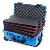 Pelican 1510 Case, Blue with Black Handles & Latches Custom Tool Kit (4 Foam Inserts with Convolute Lid Foam) ColorCase 015100-0060-120-110