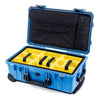 Pelican 1510 Case, Blue with Black Handles & Latches Yellow Padded Microfiber Dividers with Computer Pouch ColorCase 015100-0210-120-110