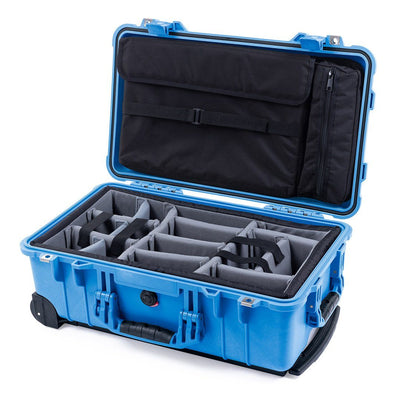 Pelican 1510 Case, Blue Gray Padded Microfiber Dividers with Computer Pouch ColorCase 015100-0270-120-120