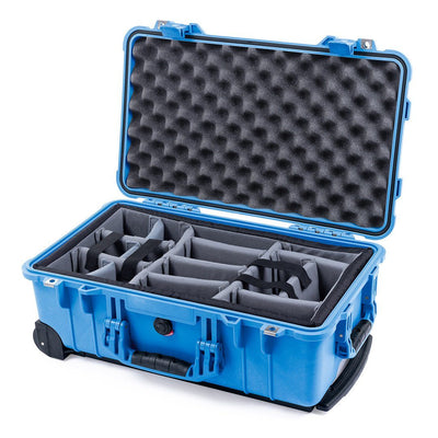 Pelican 1510 Case, Blue Gray Padded Microfiber Dividers with Convolute Lid Foam ColorCase 015100-0070-120-120