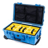 Pelican 1510 Case, Blue Yellow Padded Microfiber Dividers with Mesh Lid Organizer ColorCase 015100-0110-120-120