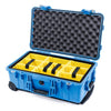 Pelican 1510 Case, Blue Yellow Padded Microfiber Dividers with Convolute Lid Foam ColorCase 015100-0010-120-120