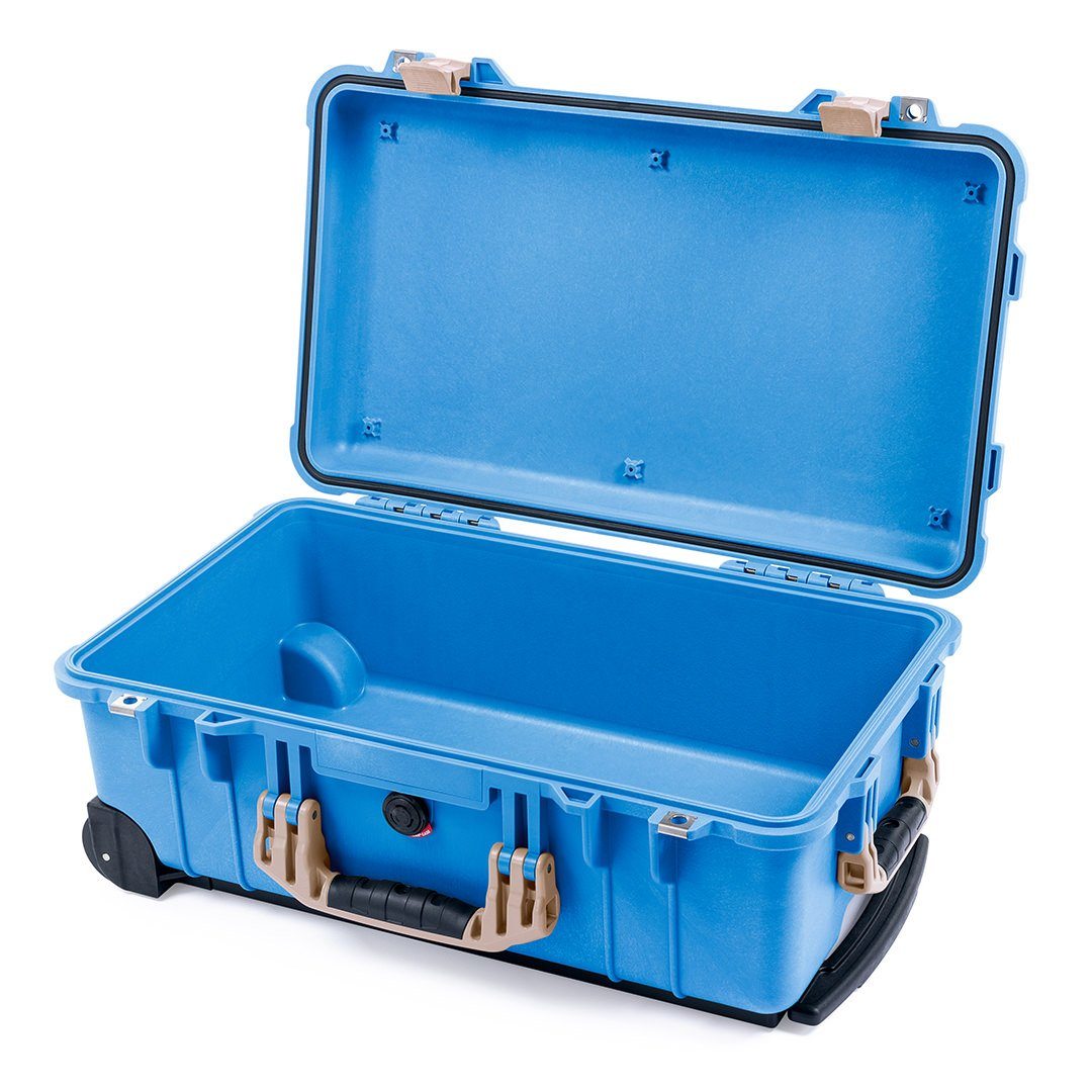 Pelican 1510 Case, Blue with Desert Tan Handles &amp; Latches None (Case Only) ColorCase 015100-0000-120-310
