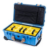 Pelican 1510 Case, Blue with Desert Tan Handles & Latches Yellow Padded Microfiber Dividers with Computer Pouch ColorCase 015100-0210-120-310