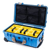 Pelican 1510 Case, Blue with Desert Tan Handles & Latches Yellow Padded Microfiber Dividers with Mesh Lid Organizer ColorCase 015100-0110-120-310