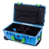 Pelican 1510 Case, Blue with Lime Green Handles & Latches TrekPak Divider System with Computer Pouch ColorCase 015100-0220-120-300