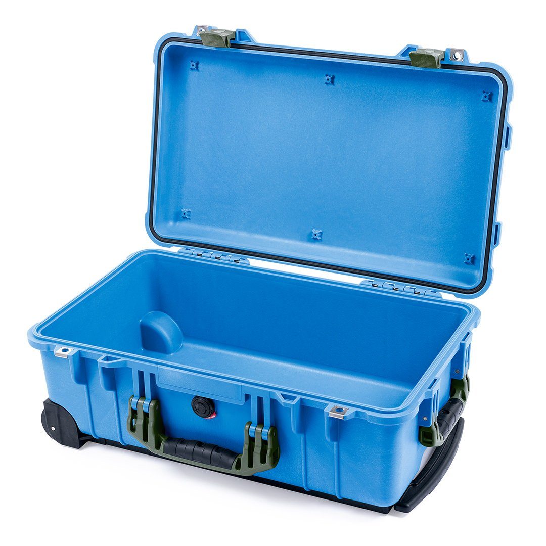 Pelican 1510 Case, Blue with OD Green Handles & Latches None (Case Only) ColorCase 015100-0000-120-130