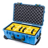 Pelican 1510 Case, Blue with OD Green Handles & Latches Yellow Padded Microfiber Dividers with Convolute Lid Foam ColorCase 015100-0010-120-130