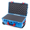 Pelican 1510 Case, Blue with Red Handles & Latches Pick & Pluck Foam with Convolute Lid Foam ColorCase 015100-0001-120-320