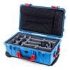 Pelican 1510 Case, Blue with Red Handles & Latches Gray Padded Microfiber Dividers with Computer Pouch ColorCase 015100-0270-120-320