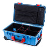 Pelican 1510 Case, Blue with Red Handles & Latches TrekPak Divider System with Computer Pouch ColorCase 015100-0220-120-320