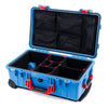Pelican 1510 Case, Blue with Red Handles & Latches TrekPak Divider System with Mesh Lid Organizer ColorCase 015100-0120-120-320