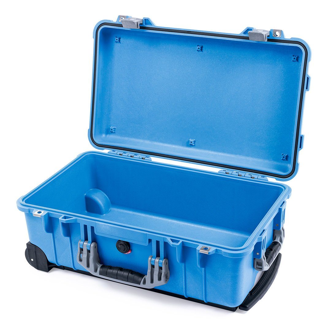 Pelican 1510 Case, Blue with Silver Handles &amp; Latches None (Case Only) ColorCase 015100-0000-120-180
