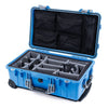 Pelican 1510 Case, Blue with Silver Handles & Latches Gray Padded Microfiber Dividers with Mesh Lid Organizer ColorCase 015100-0170-120-180