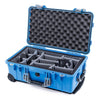 Pelican 1510 Case, Blue with Silver Handles & Latches Gray Padded Microfiber Dividers with Convolute Lid Foam ColorCase 015100-0070-120-180