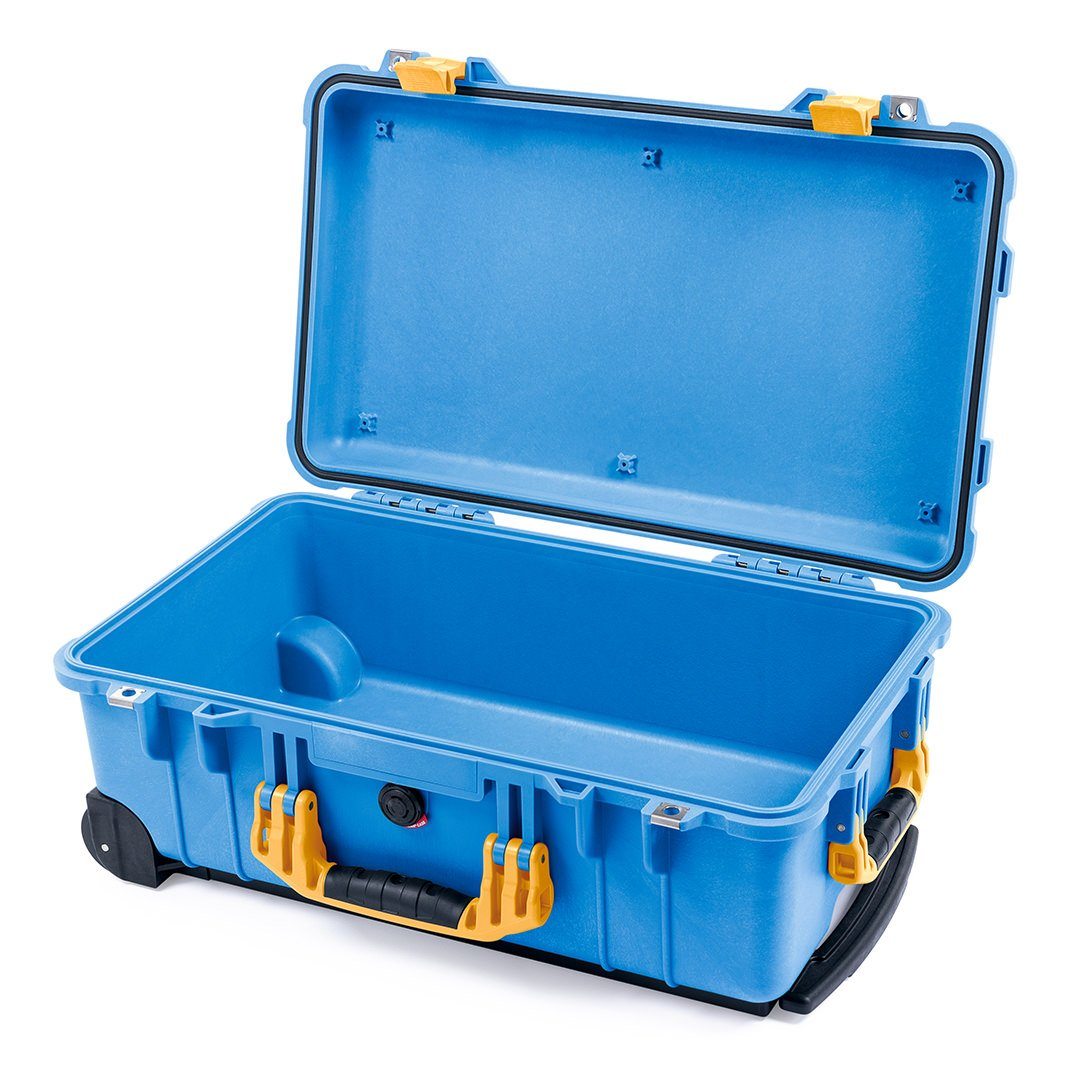 Pelican 1510 Case, Blue with Yellow Handles &amp; Latches None (Case Only) ColorCase 015100-0000-120-240