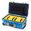 Pelican 1510 Case, Blue with Yellow Handles & Latches Yellow Padded Microfiber Dividers with Computer Pouch ColorCase 015100-0210-120-240