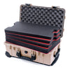 Pelican 1510 Case, Desert Tan with Black Handles & Latches Custom Tool Kit (4 Foam Inserts with Convolute Lid Foam) ColorCase 015100-0060-310-110