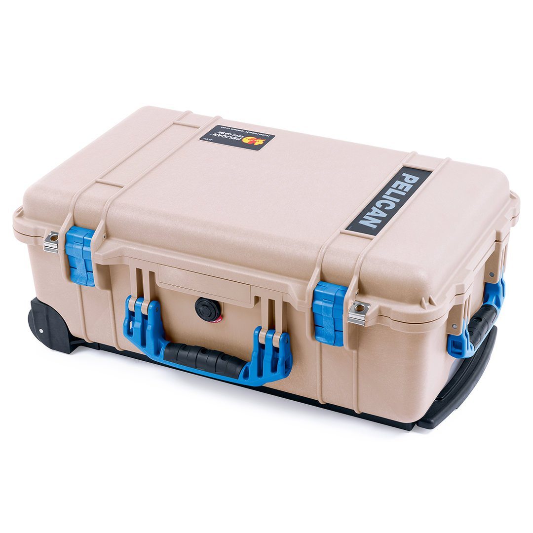 Pelican 1510 Case, Desert Tan with Blue Handles &amp; Latches ColorCase 