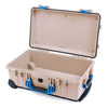 Pelican 1510 Case, Desert Tan with Blue Handles & Latches None (Case Only) ColorCase 015100-0000-310-120