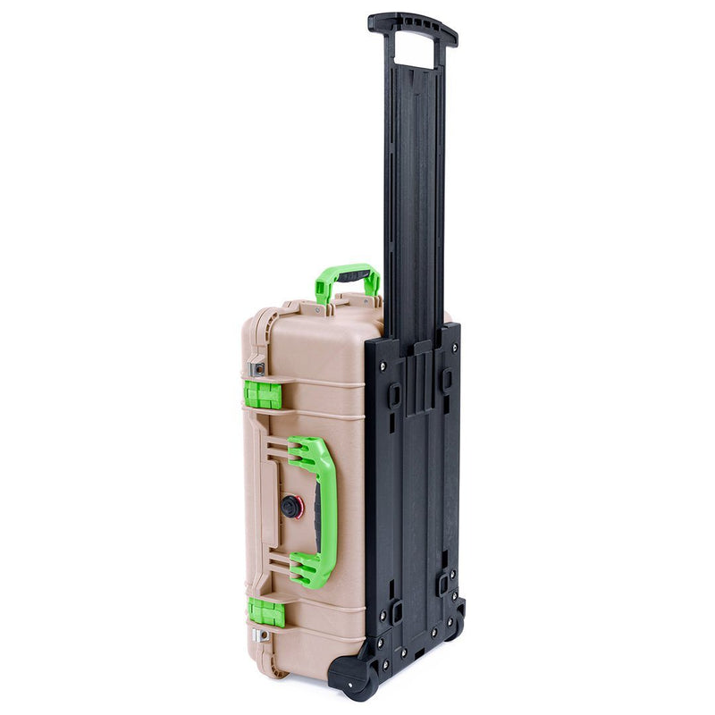 Pelican 1510 Case, Desert Tan with Lime Green Handles & Latches ColorCase 