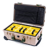 Pelican 1510 Case, Desert Tan with OD Green Handles & Latches Yellow Padded Microfiber Dividers with Computer Pouch ColorCase 015100-0210-310-130