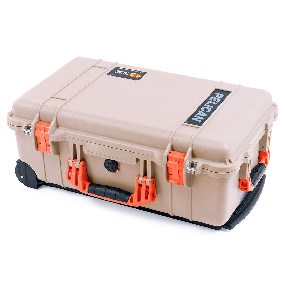 Pelican 1510 Case, Desert Tan with Orange Handles &amp; Latches ColorCase 