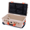 Pelican 1510 Case, Desert Tan with Orange Handles & Latches Mesh Lid Organizer Only ColorCase 015100-0100-310-150