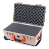 Pelican 1510 Case, Desert Tan with Orange Handles & Latches Pick & Pluck Foam with Convolute Lid Foam ColorCase 015100-0001-310-150