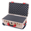 Pelican 1510 Case, Desert Tan with Red Handles & Latches Pick & Pluck Foam with Convolute Lid Foam ColorCase 015100-0001-310-320